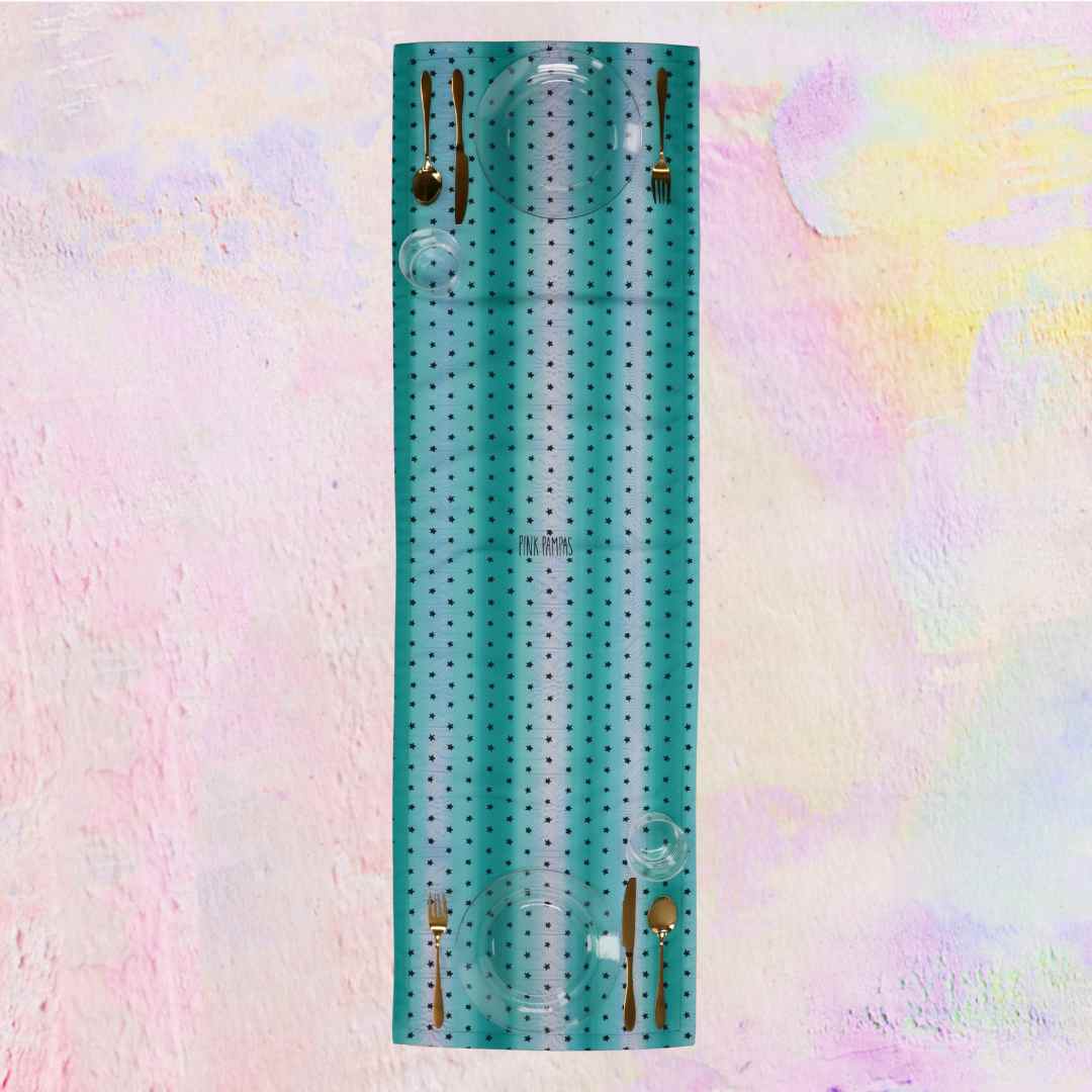 Table Runner Stardust Turquoise